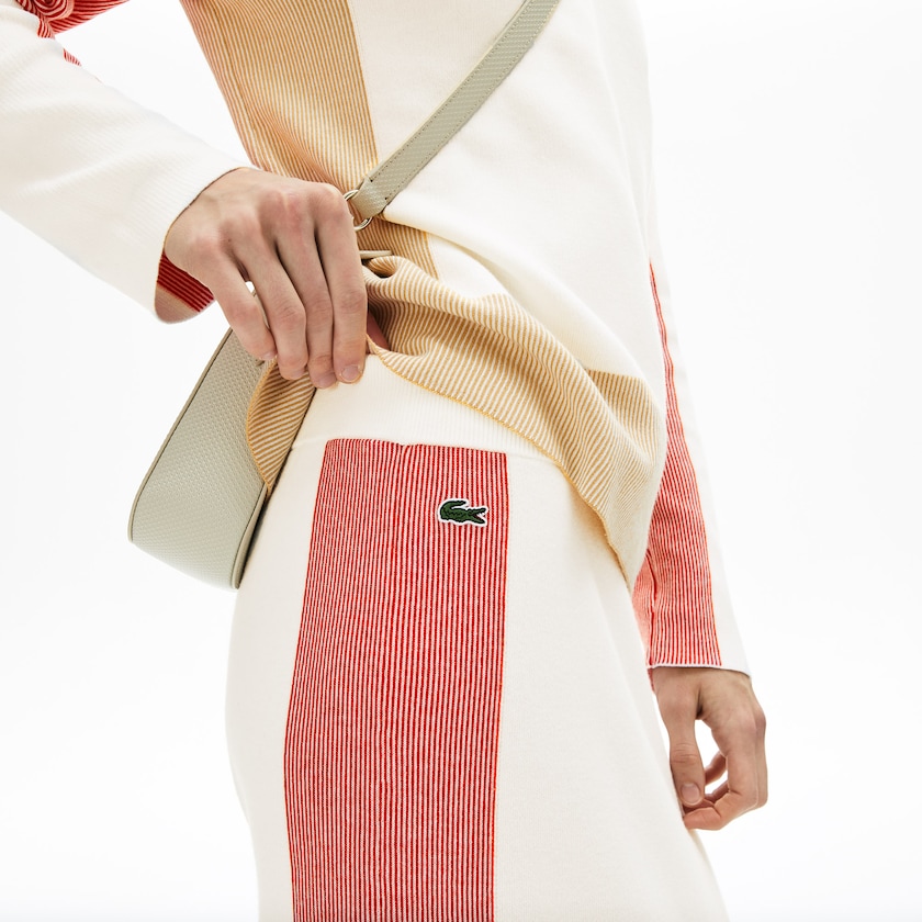 Falda Lacoste Colorblock Pencil Mujer Blancos Marrom Claro Rojos | GF8-04710K6