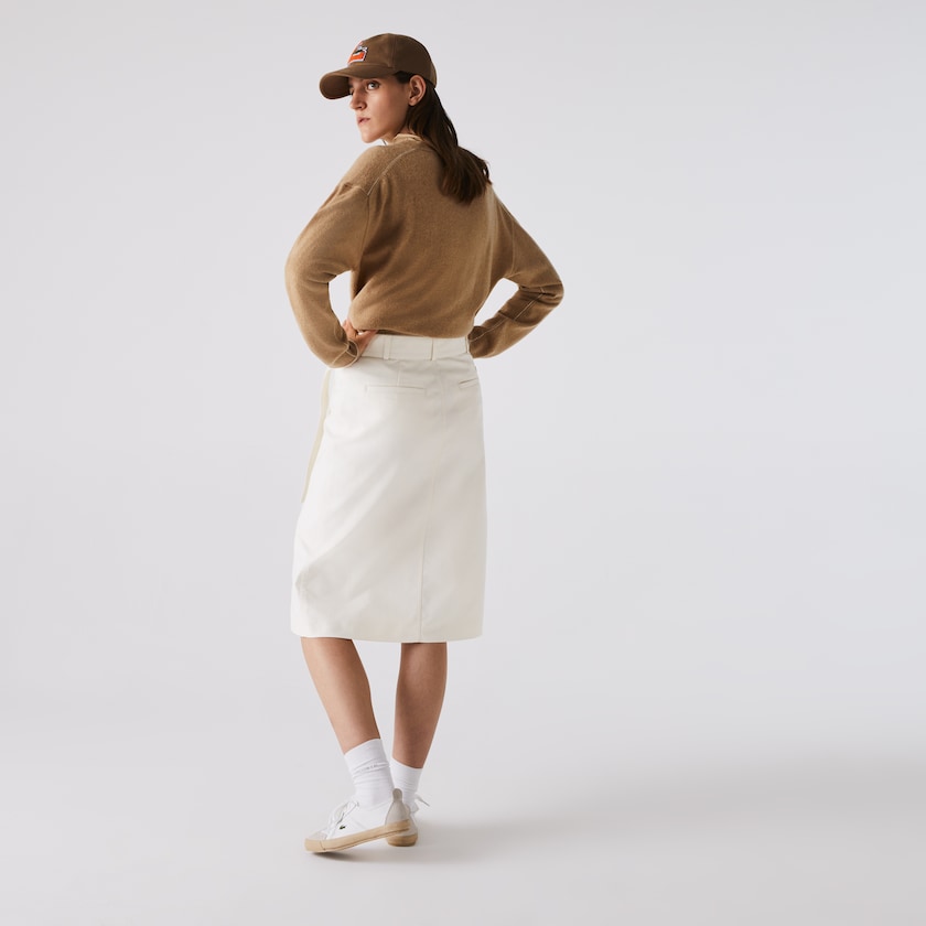Falda Lacoste Cotton And Wool Wrap Mujer Blancos | HV2-38833P9