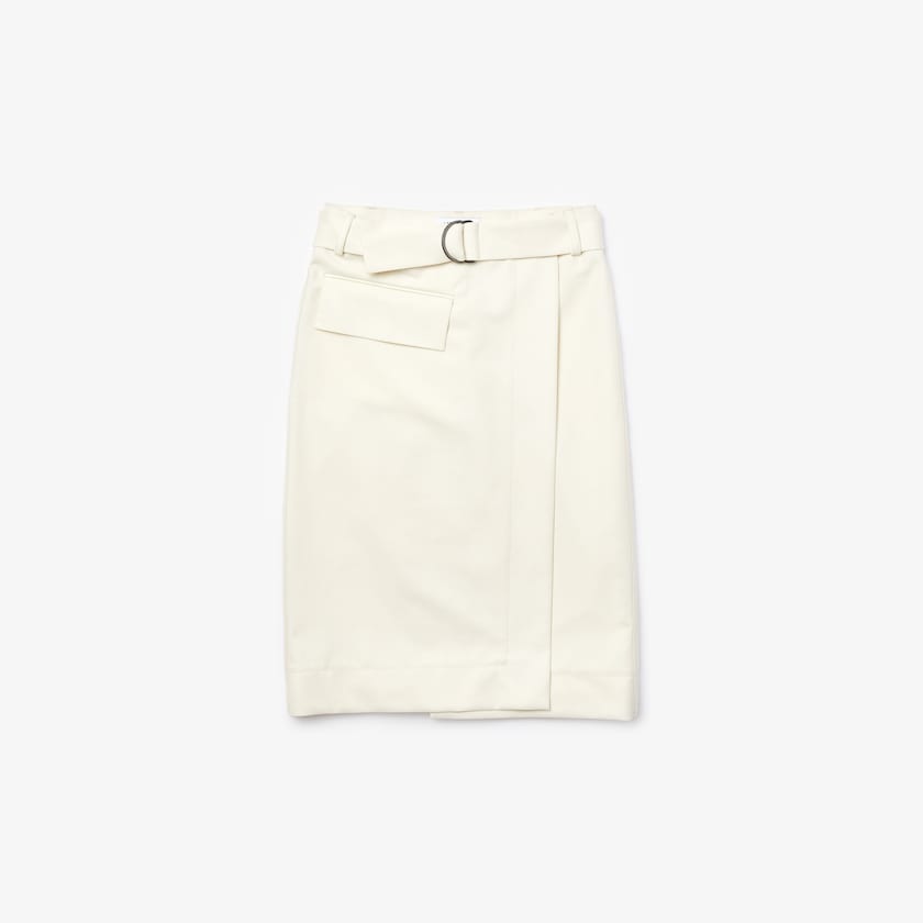 Falda Lacoste Cotton And Wool Wrap Mujer Blancos | HV2-38833P9
