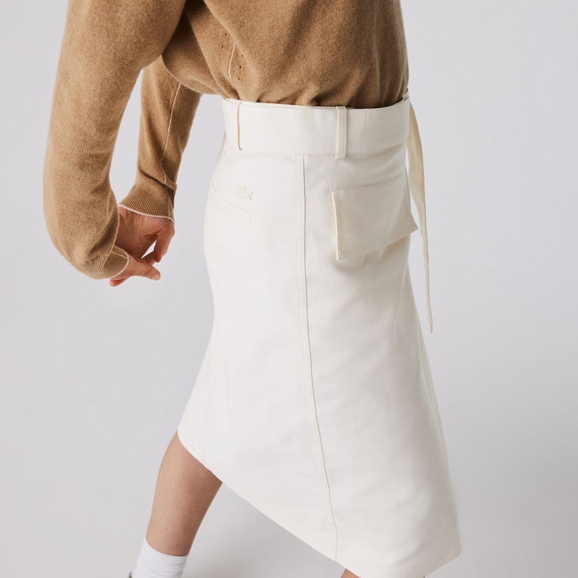 Falda Lacoste Cotton And Wool Wrap Mujer Blancos | HV2-38833P9