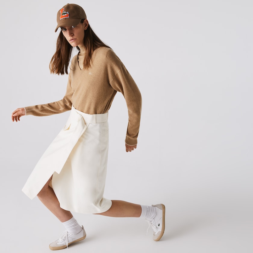 Falda Lacoste Cotton And Wool Wrap Mujer Blancos | HV2-38833P9