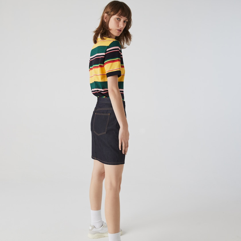Falda Lacoste LIVE Dark Denim Mini Mujer Azules | EV2-82358W9