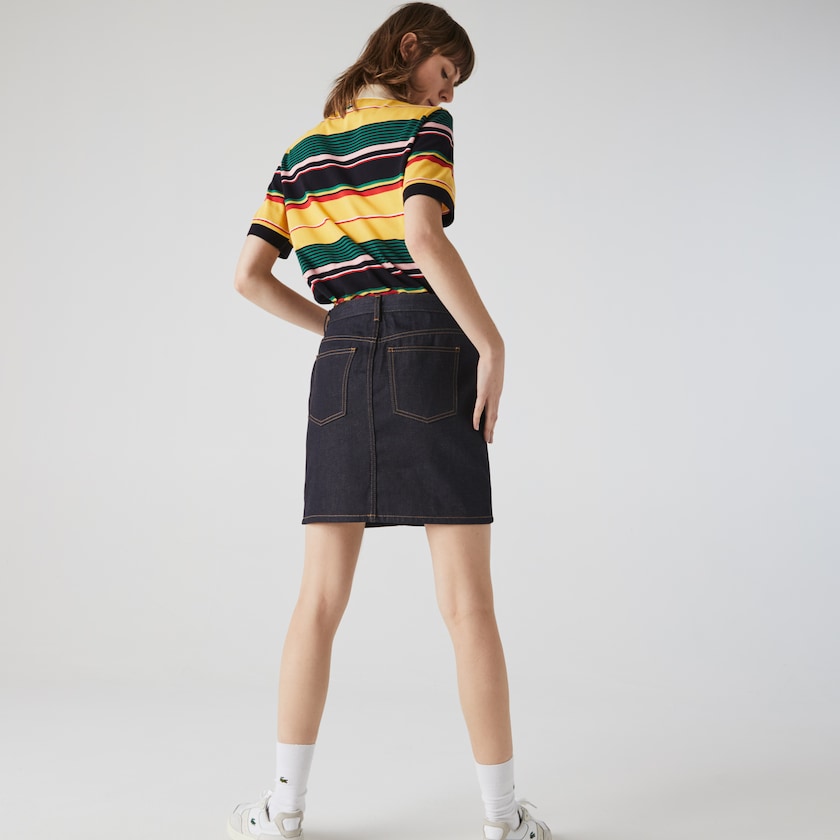 Falda Lacoste LIVE Dark Denim Mini Mujer Azules | EV2-82358W9