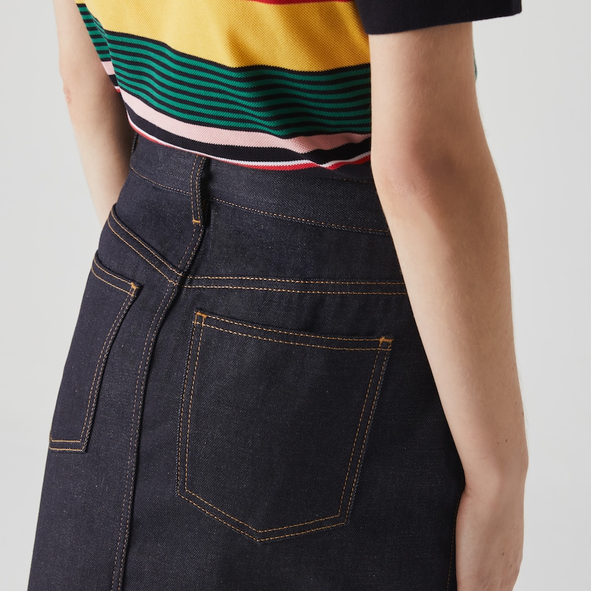 Falda Lacoste LIVE Dark Denim Mini Mujer Azules | EV2-82358W9