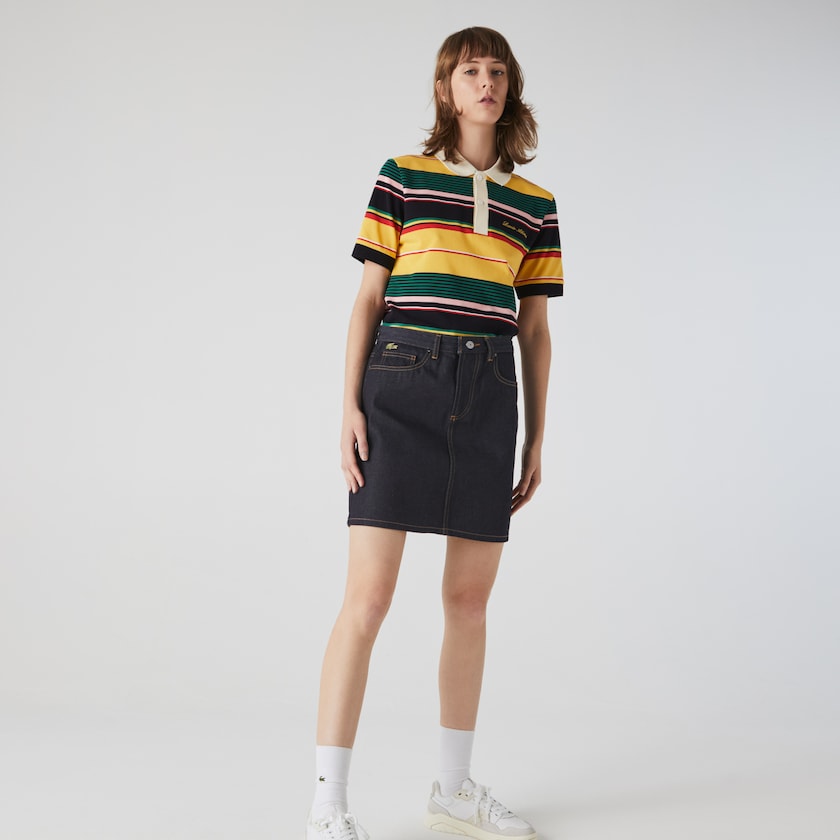 Falda Lacoste LIVE Dark Denim Mini Mujer Azules | EV2-82358W9