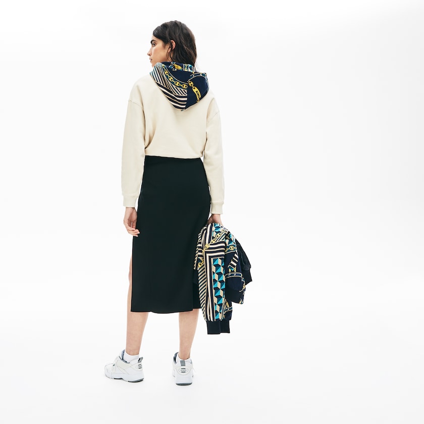 Falda Lacoste LIVE Slit-Front Knit Mujer Negros | VM0-48984O4