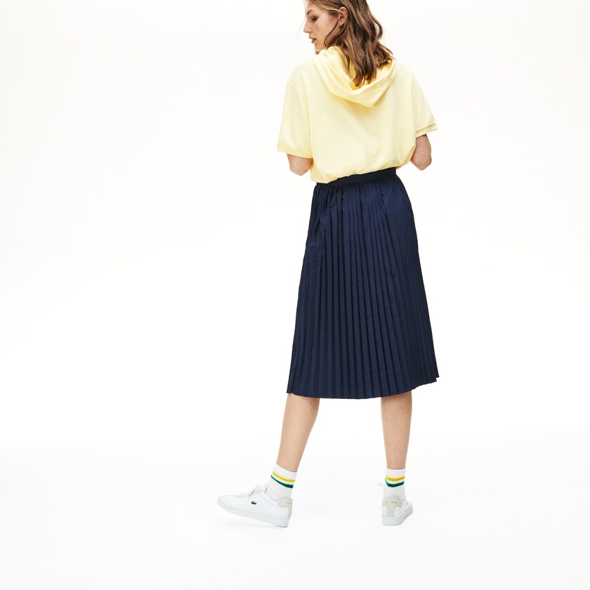 Falda Lacoste Mid-Length Pleated Mujer Azul Marino Azules | QU4-53405E4