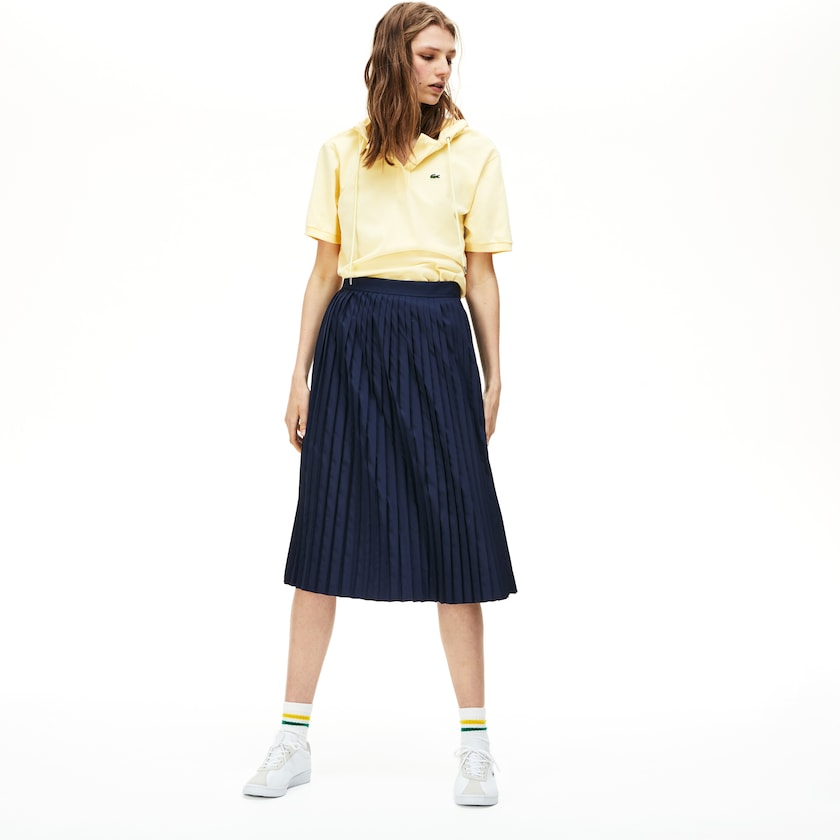 Falda Lacoste Mid-Length Pleated Mujer Azul Marino Azules | QU4-53405E4