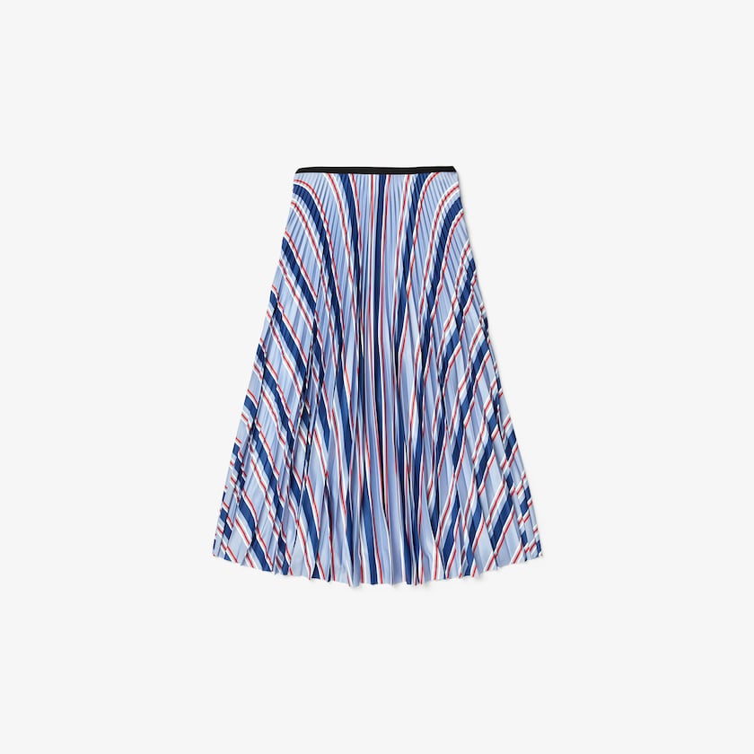 Falda Lacoste MultiColor Striped Pleated Mujer Morados Azul Marino Azules Blancos Rojos | BG8-03180K7