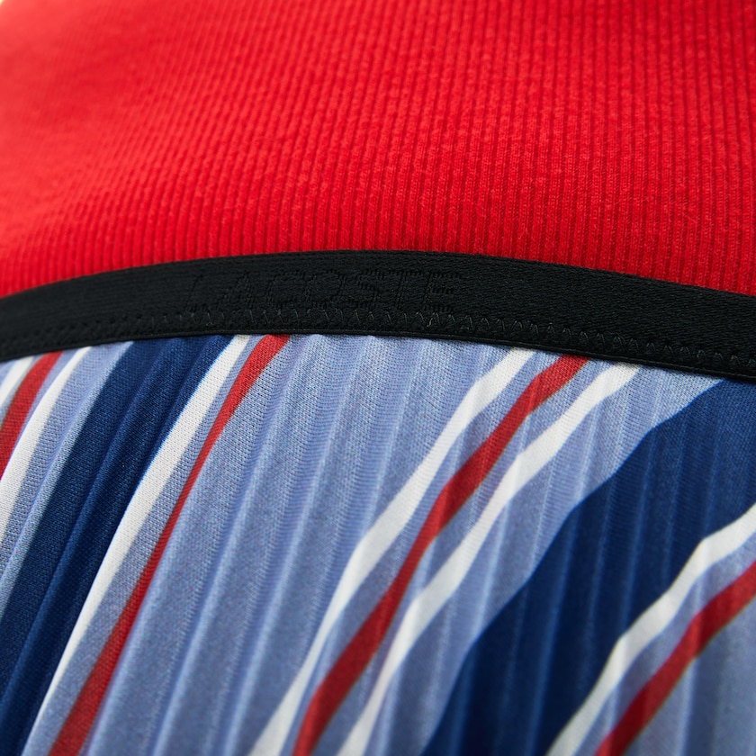 Falda Lacoste MultiColor Striped Pleated Mujer Morados Azul Marino Azules Blancos Rojos | BG8-03180K7