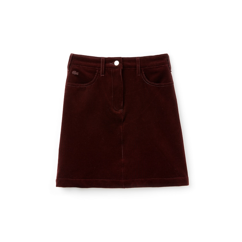 Falda Lacoste Ribbed Stretch Velour A-Line Mujer Marrom | QZ6-94299Q3