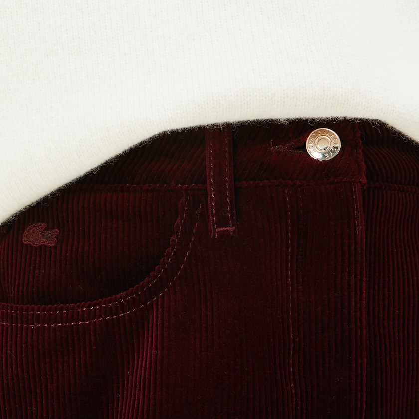 Falda Lacoste Ribbed Stretch Velour A-Line Mujer Marrom | QZ6-94299Q3