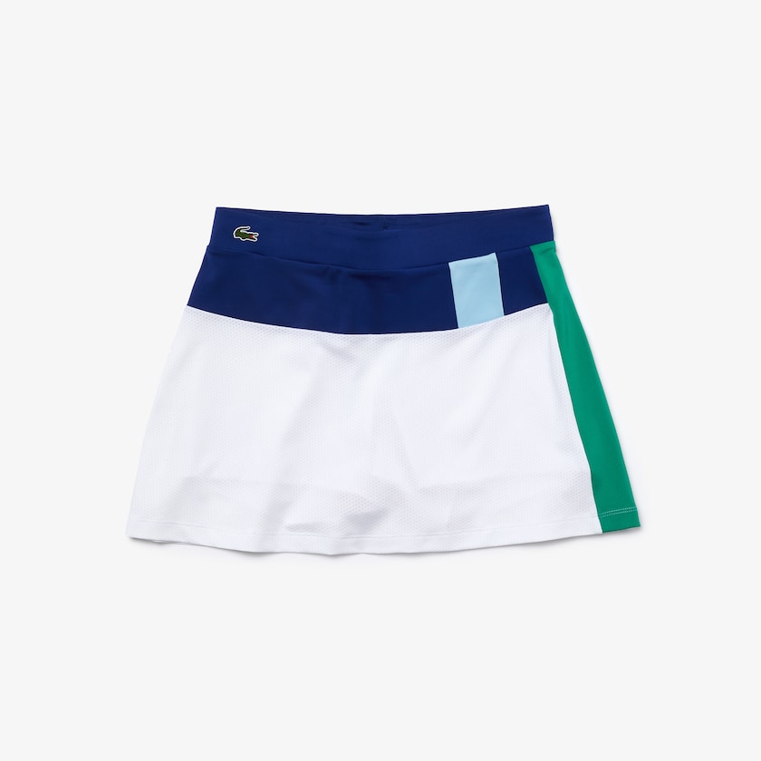 Falda Lacoste SPORT Breathable Stretch Tennis Mujer Azules Blancos Amarillos Azules Verdes | UW7-77057M1