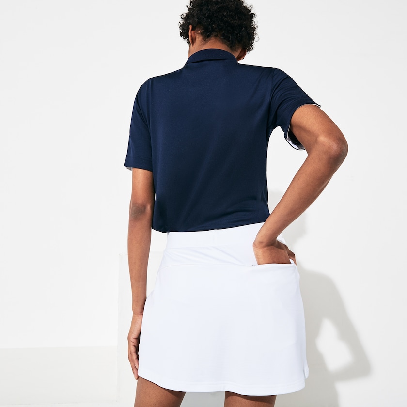 Falda Lacoste SPORT Built-in Shorty Breathable Stretch Golf Mujer Blancos Azul Marino Azules | BT4-26172R8