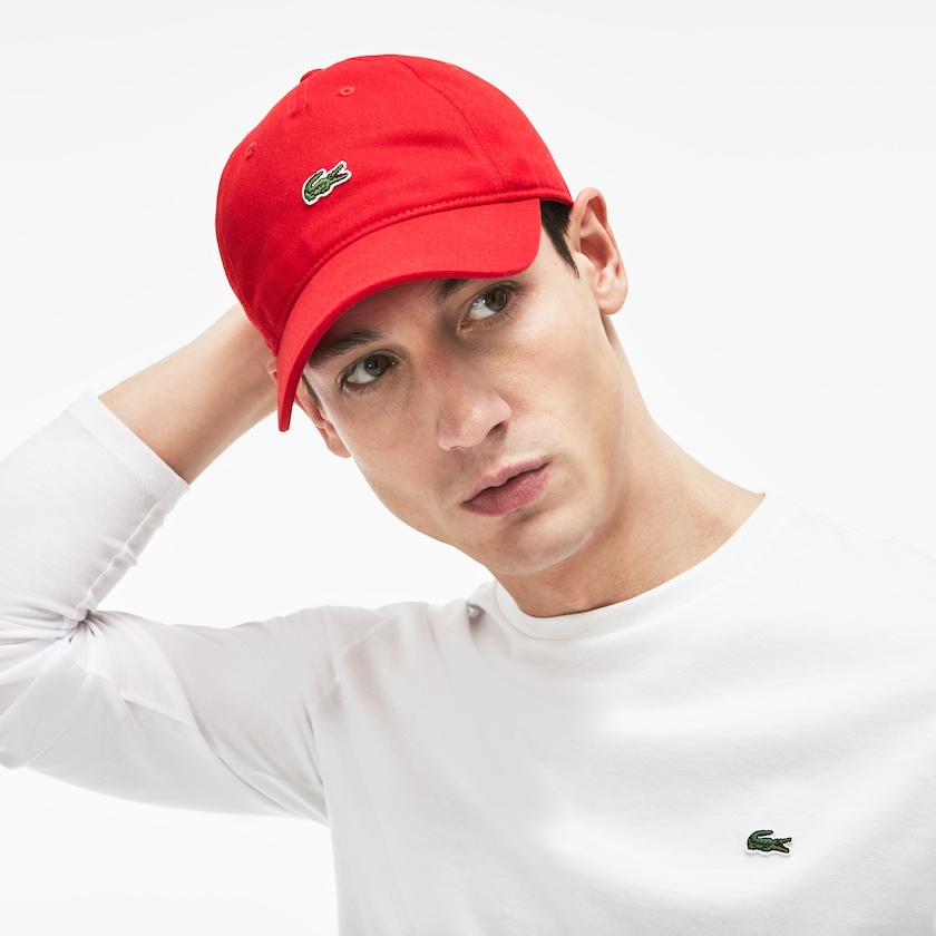 Gorras Lacoste Hombre Rojos Embroidered Crocodile Cotton XR4-45204O1