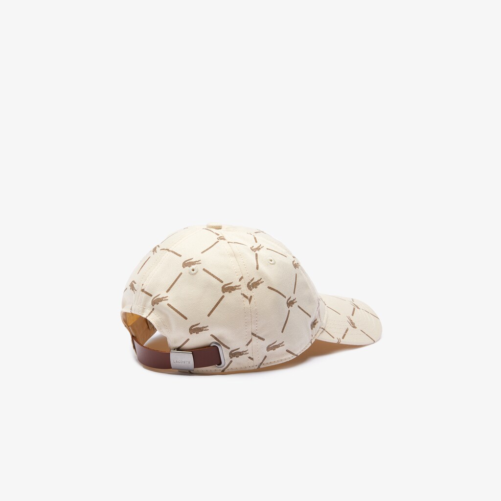 Gorras Lacoste LIVE Monogram Printed Cotton Hombre Beige | UQ1-57205T6