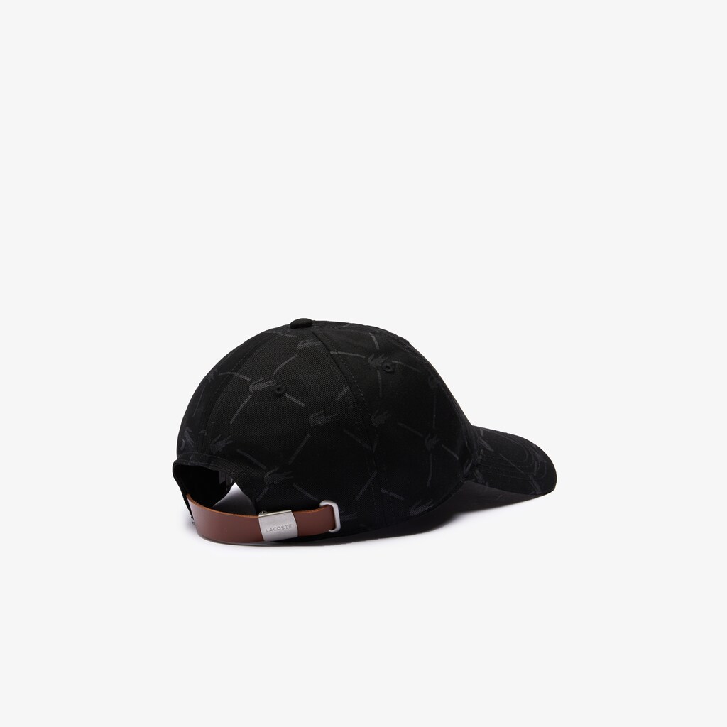 Gorras Lacoste LIVE Monogram Printed Cotton Hombre Negros | KU5-10071F4