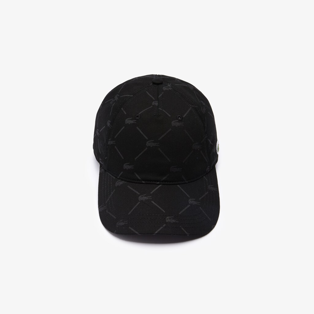 Gorras Lacoste LIVE Monogram Printed Cotton Hombre Negros | KU5-10071F4