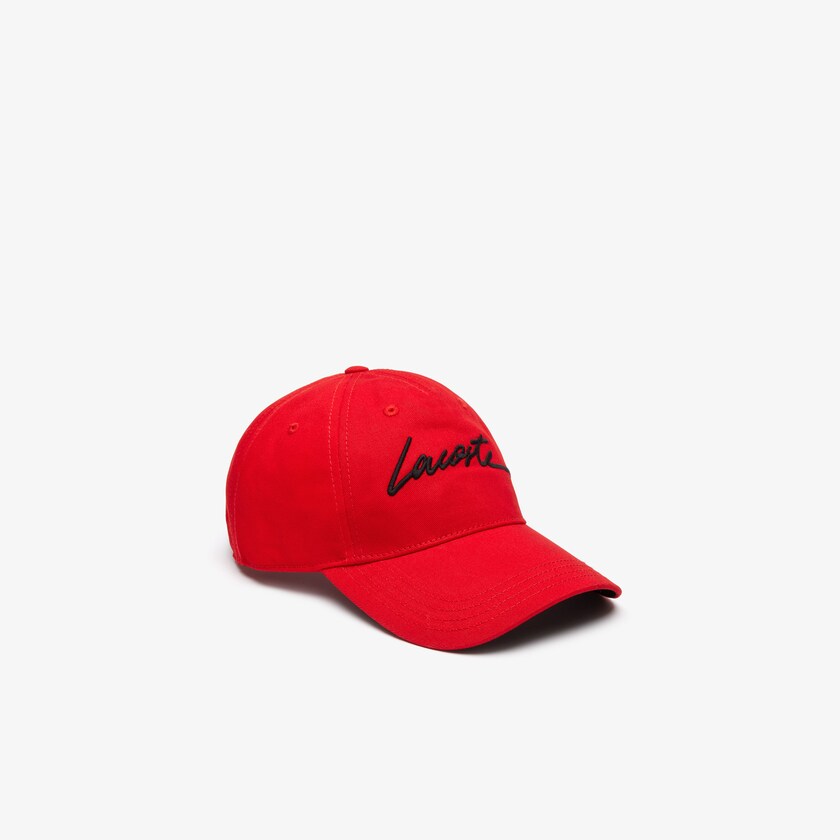 Gorras Lacoste LIVE Signature Cotton Hombre Rojos Negros | TW9-75267X1