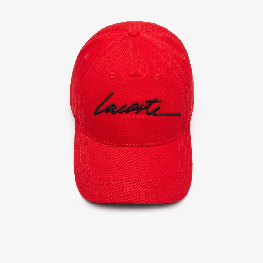 Gorras Lacoste LIVE Signature Cotton Hombre Rojos Negros | TW9-75267X1