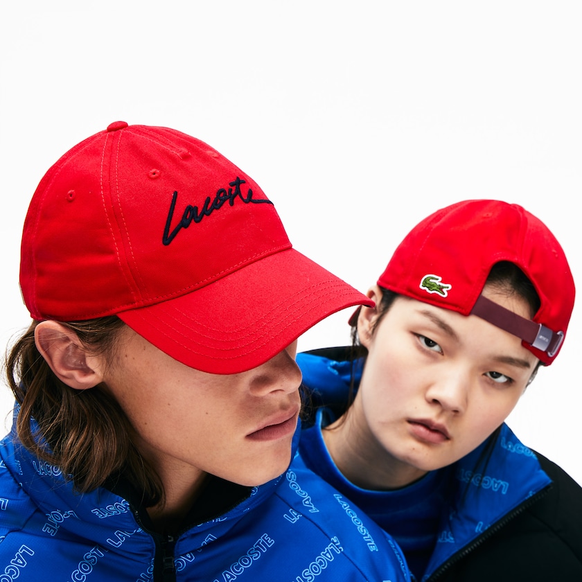 Gorras Lacoste LIVE Signature Cotton Hombre Rojos Negros | TW9-75267X1