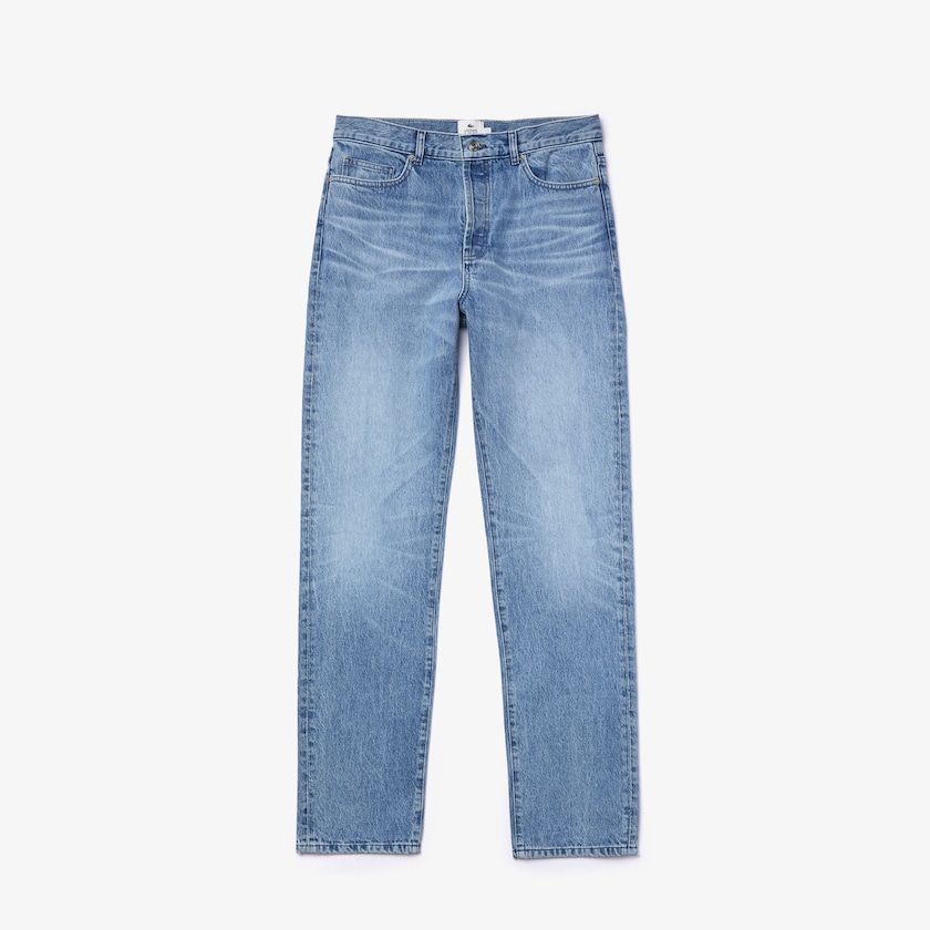 Jeans Lacoste Hombre Blancos LIVE Standard Fit Five-Pocketed Faded Cotton KM8-25342U5