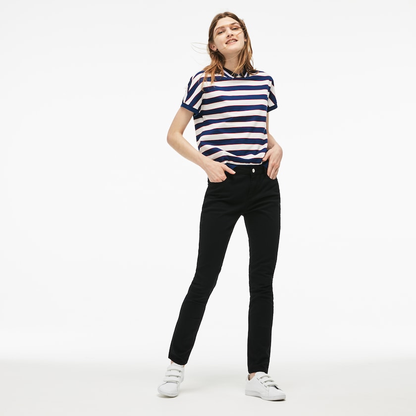 Jeans Lacoste Slim Fit Stretch Cotton Denim Mujer Negros | ML7-60646H6