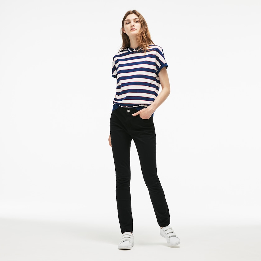 Jeans Lacoste Slim Fit Stretch Cotton Denim Mujer Negros | ML7-60646H6