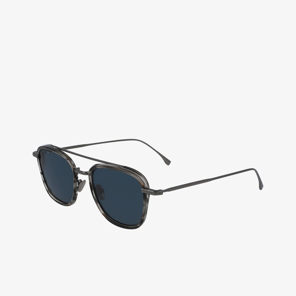 Lentes de Sol Lacoste Modified Rectangle Metal Novak Djokovic Gorrasule Hombre Grises | OH6-77717G8