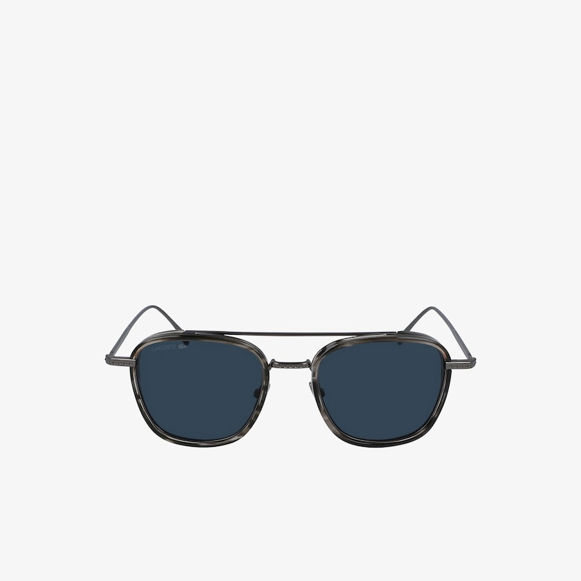 Lentes de Sol Lacoste Modified Rectangle Metal Novak Djokovic Gorrasule Hombre Grises | OH6-77717G8