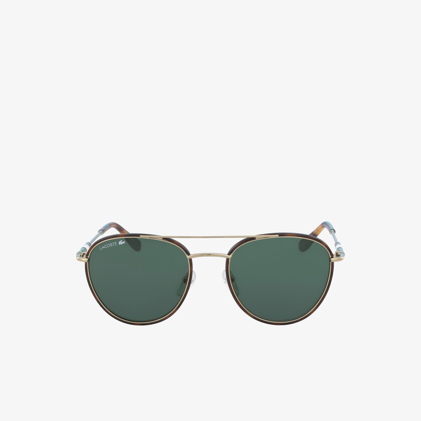 Lentes de Sol Lacoste Oval Metal Novak Djokovic Collection Hombre Dorados Oscuro | VZ9-29622G0