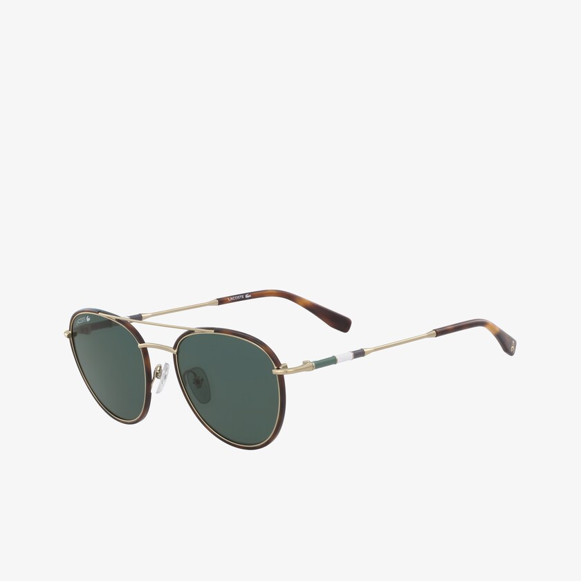 Lentes de Sol Lacoste Oval Metal Novak Djokovic Collection Hombre Dorados Oscuro | VZ9-29622G0