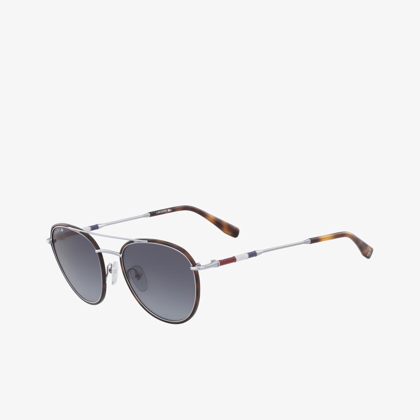 Lentes de Sol Lacoste Oval Metal Novak Djokovic Collection Hombre Plateados | HT5-17311W6