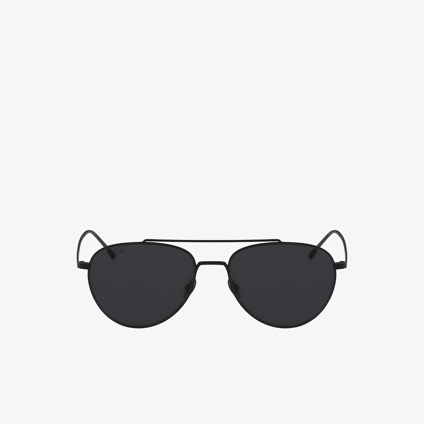 Lentes de Sol Lacoste Pilot Shape Metal Ultra-Thin Mujer Negros Azules | IO7-44274F1