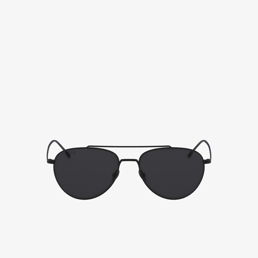 Lentes de Sol Lacoste Pilot Shape Metal Ultra-Thin Hombre Negros Azules | ZR7-32143Y3