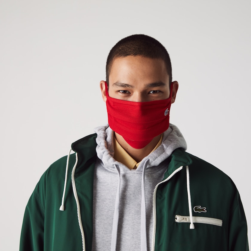 Mascarillas Lacoste L.12.12 3 Pack of Face in Cotton Piqué with American Croc Mujer Azul Marino Azules Blancos Rojos | HP3-13171K1