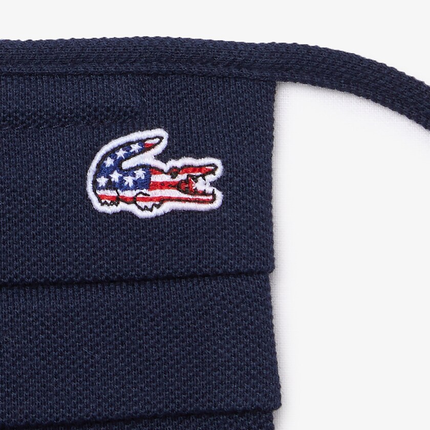 Mascarillas Lacoste L.12.12 3 Pack of Face in Cotton Piqué with American Croc Hombre Azul Marino Azules Blancos Rojos | OT7-48154X7