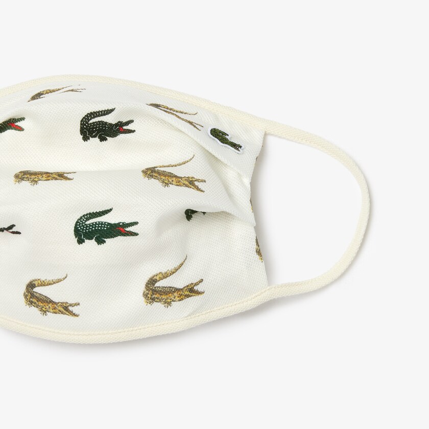 Mascarillas Lacoste L.12.12 Croc Print Face in Cotton Piqué Hombre Blancos | TN2-92429X2