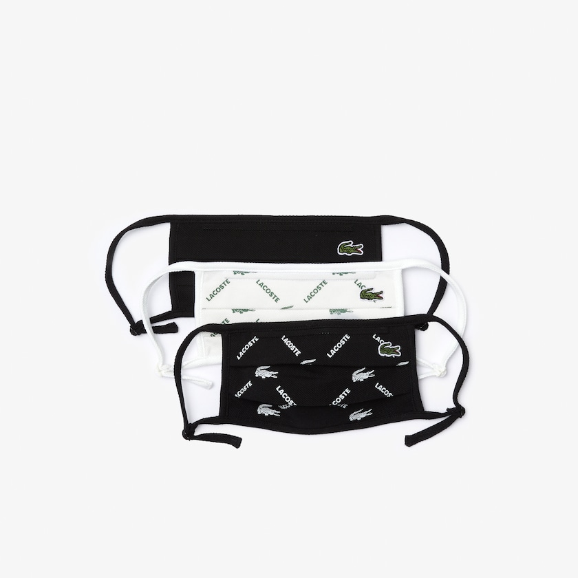 Mascarillas Lacoste L.12.12 Printed Face with Adjustable Strap Mujer Negros Blancos Negros Verdes Blancos | YT3-77997R6