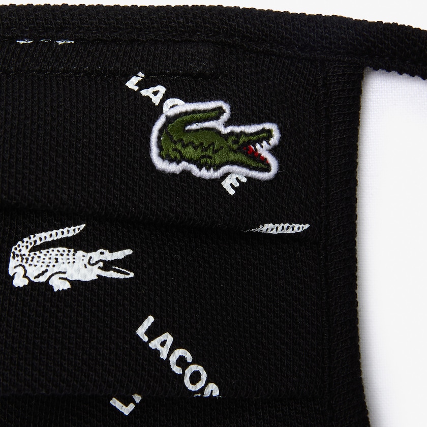Mascarillas Lacoste L.12.12 Printed Face with Adjustable Strap Mujer Negros Blancos Negros Verdes Blancos | YT3-77997R6