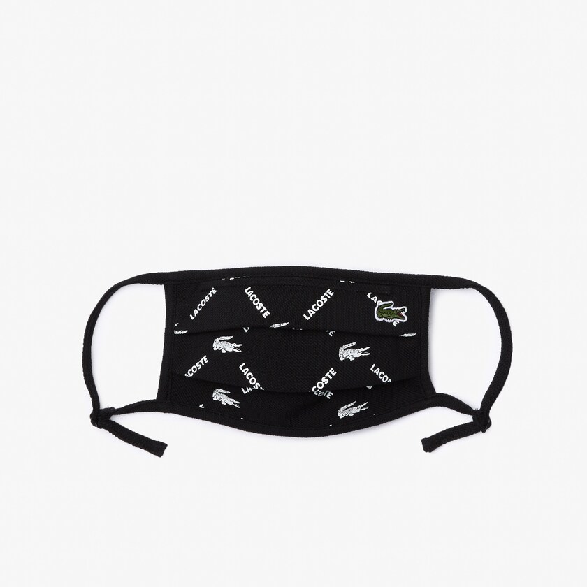 Mascarillas Lacoste L.12.12 Printed Face with Adjustable Strap Hombre Negros Blancos Negros Verdes Blancos | YC8-71127K3