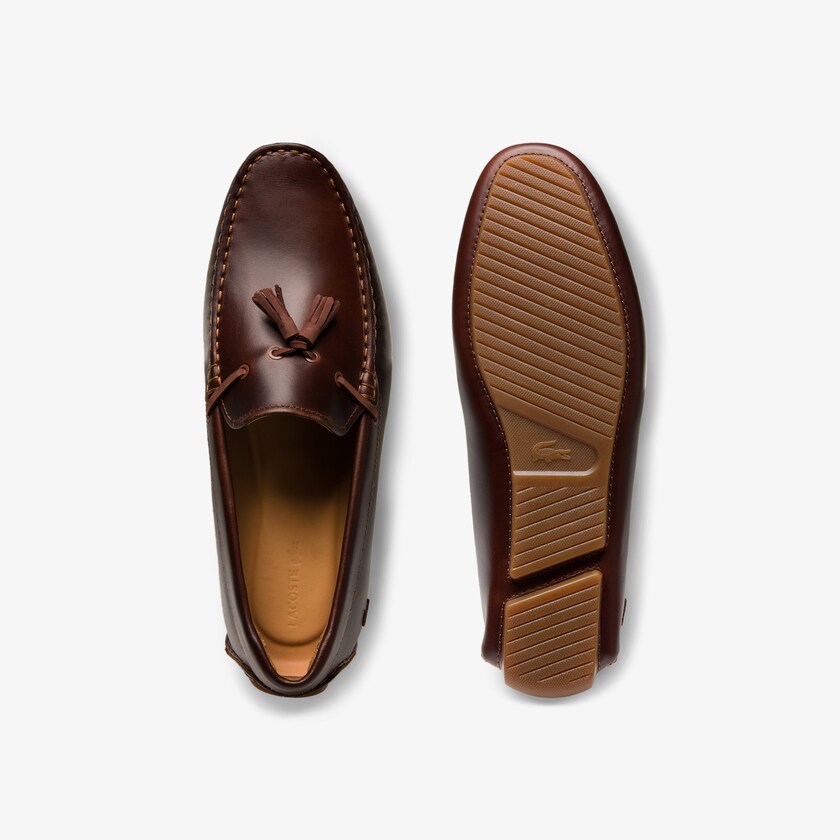 Mocasines Lacoste Dress Piloter Tassel Hombre Marrom Marrom | OW8-37823Y2