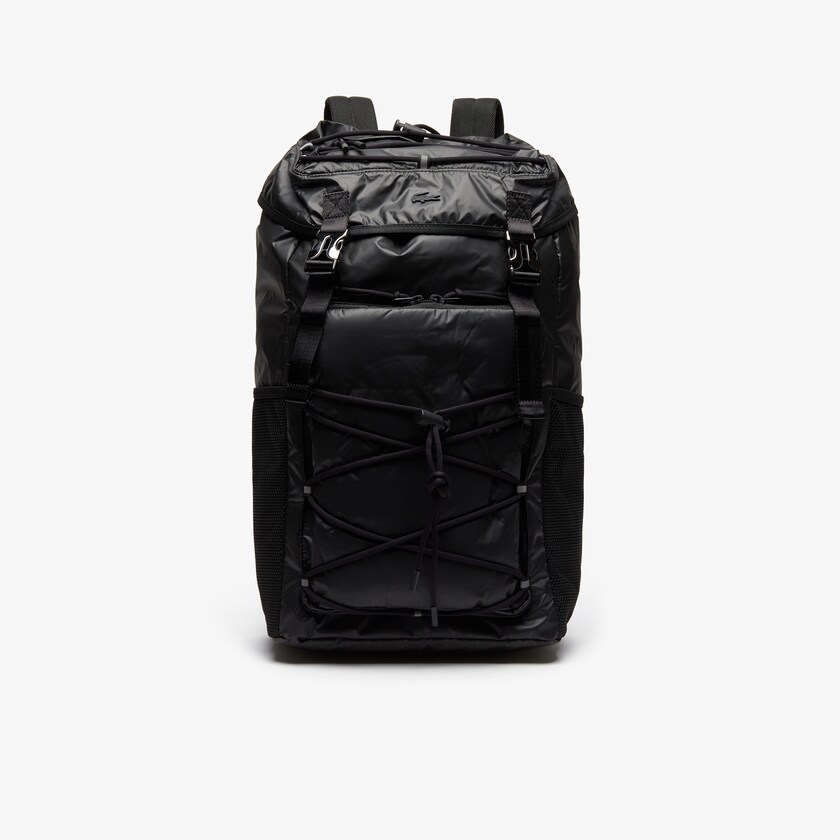 Mochilas Lacoste Hombre Negros Altitude Drawstring Flap Nylon DG0-81838K6