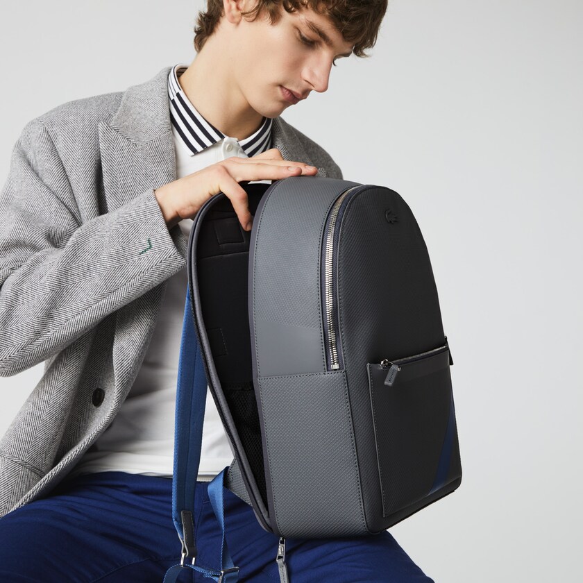 Mochilas Lacoste Hombre Grises Chantaco Colorblock Matte Stitched Cuero CR1-78777K4