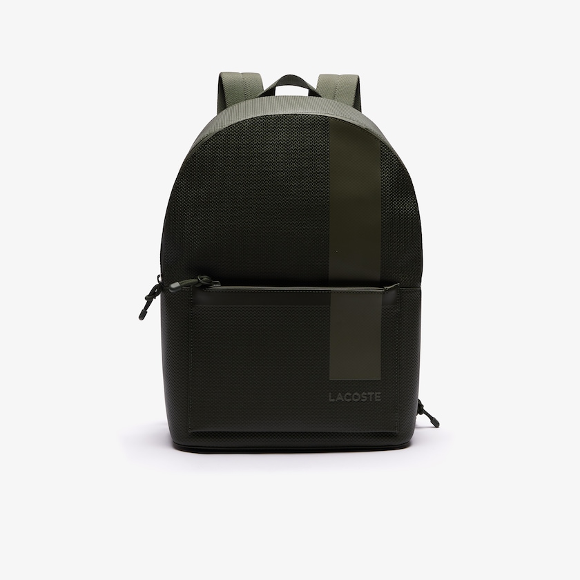 Mochilas Lacoste Hombre Verde Oliva Chantaco Graphic Piqué Cuero BM2-84148F3