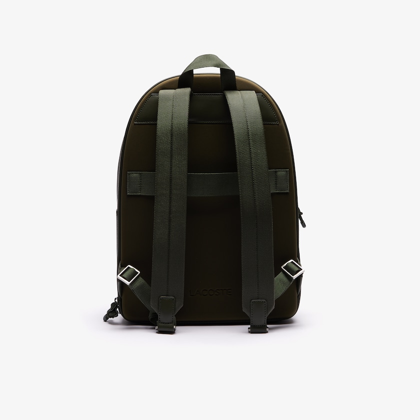 Mochilas Lacoste Hombre Verde Oliva Chantaco Graphic Piqué Cuero BM2-84148F3