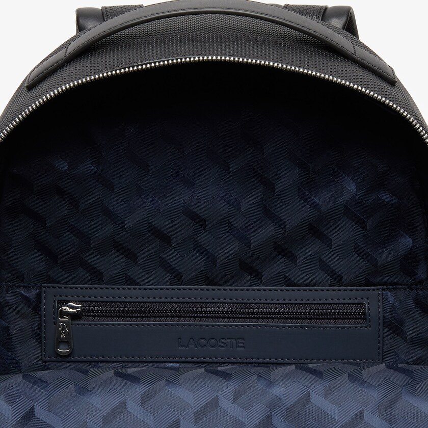 Mochilas Lacoste Hombre Negros Chantaco Soft Cuero Zip XZ0-76397Z1