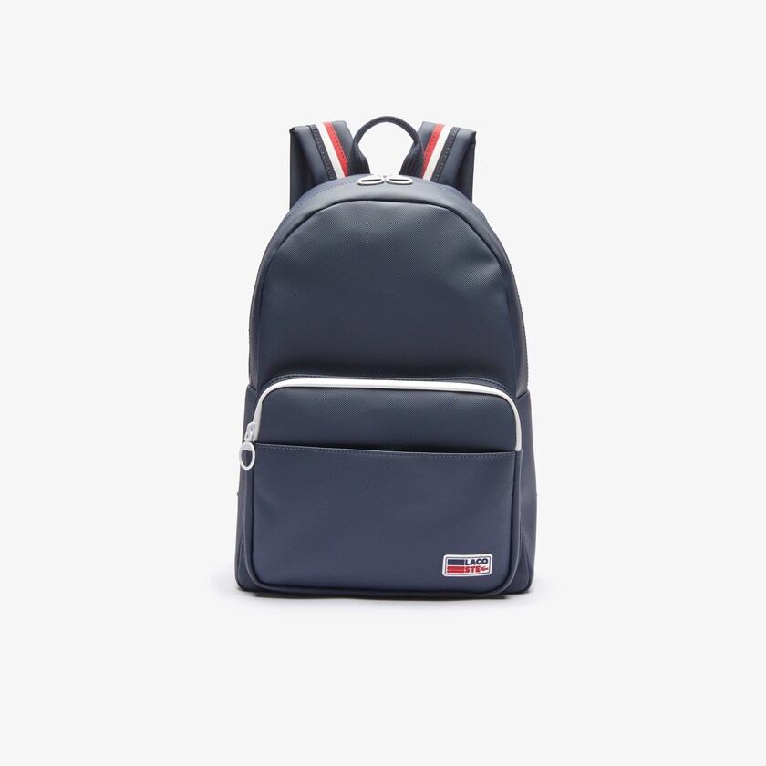 Mochilas Lacoste Hombre Azul Marino Azules Blancos Rojos Classic Tricolour Straps SC1-00370Z8