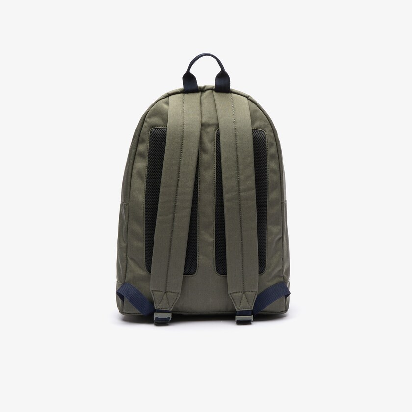 Mochilas Lacoste Hombre Verde Oliva Amarillos Colorblock Canvas XU1-06500V4