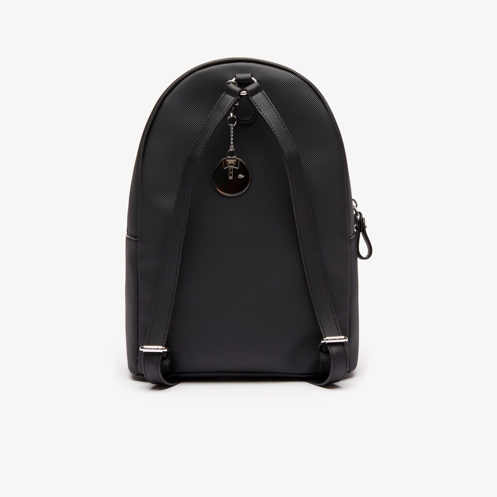 Mochilas Lacoste Daily Classic Coated Piqué Canvas Mujer Negros | YA7-33373S9